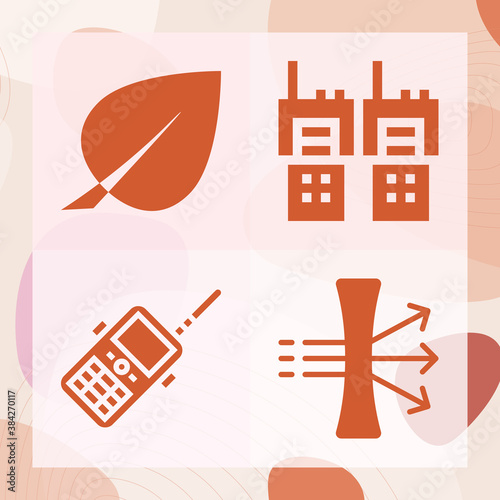 Simple set of wavelength related filled icons