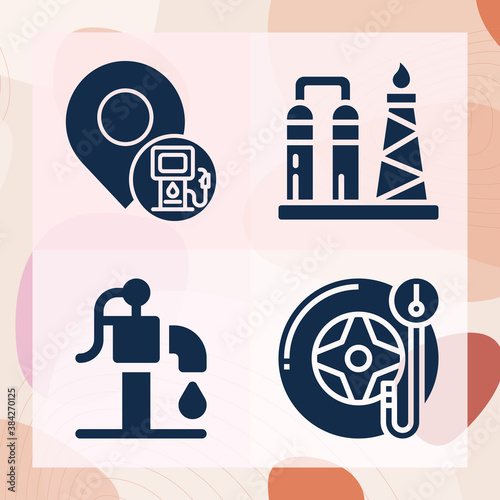 Simple set of heart muscle related filled icons