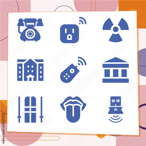 Simple set of 9 icons related to underlying