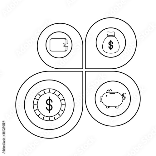 infographics finacial statistics line style icon