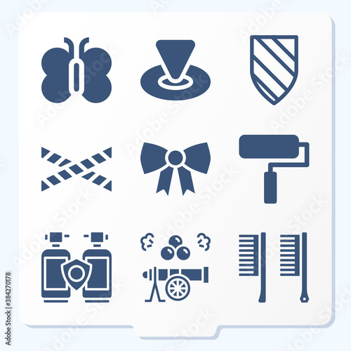 Simple set of 9 icons related to stroke