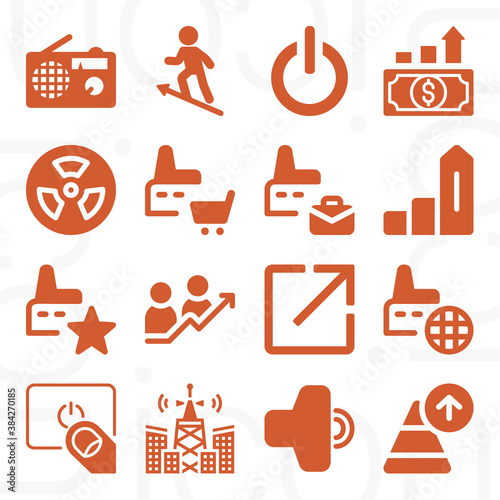 16 pack of watts  filled web icons set