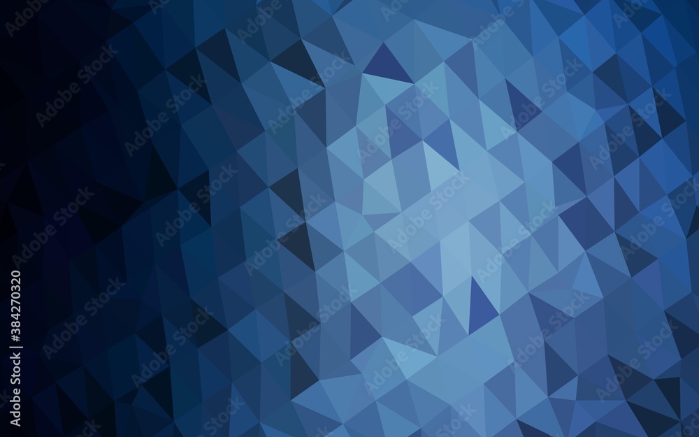 Dark BLUE vector shining triangular pattern. Dark BLUE vector shining triangular pattern.