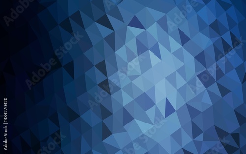 Fototapeta Naklejka Na Ścianę i Meble -  Dark BLUE vector shining triangular pattern.