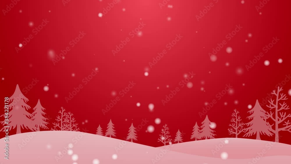 red christmas background with christmas tree
