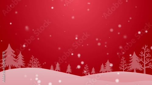 red christmas background with christmas tree