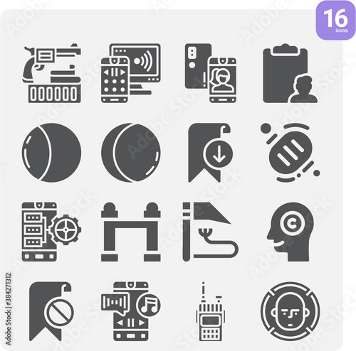 Simple set of writings related filled icons.