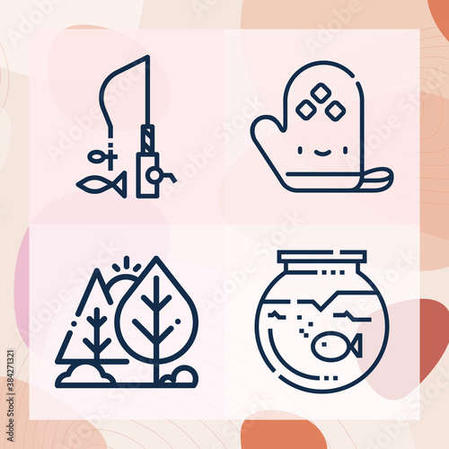 Simple set of sun related lineal icons