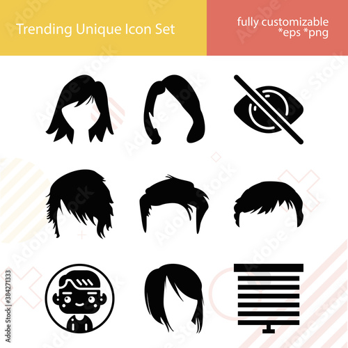 Simple set of sighted related filled icons.