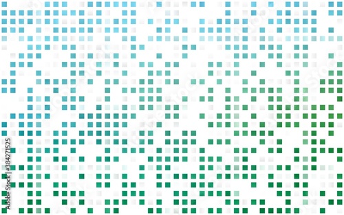 Light Blue  Green vector seamless pattern in square style.