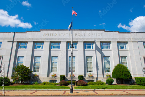 United States Post Office building on Hanover Street in downtown Manchester, New Hampshire NH, USA. 