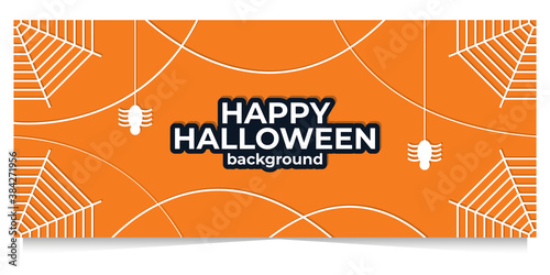 happy halloween banner, background template, vector illustration.