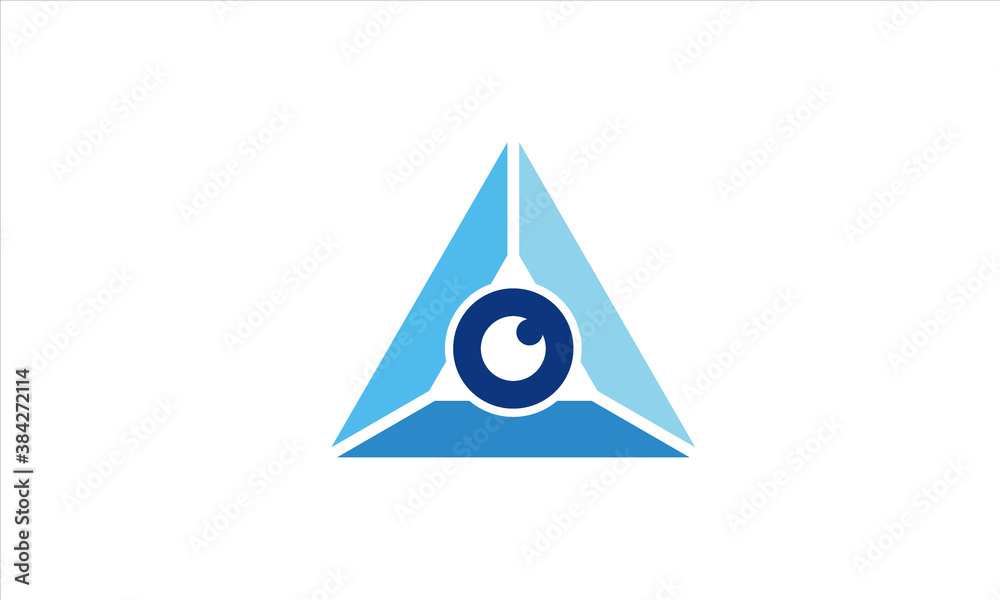 combination of triangle and eye logo design combination of triangle and eye logo design