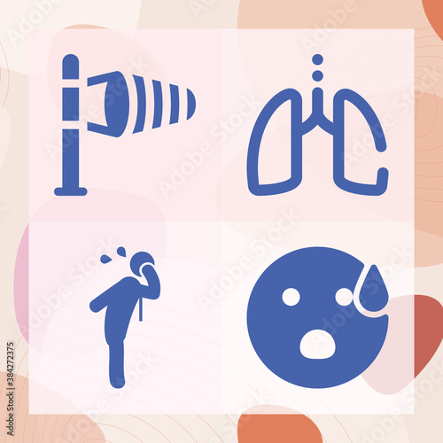 Simple set of breath related filled icons