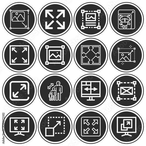 16 pack of full screen  lineal web icons set