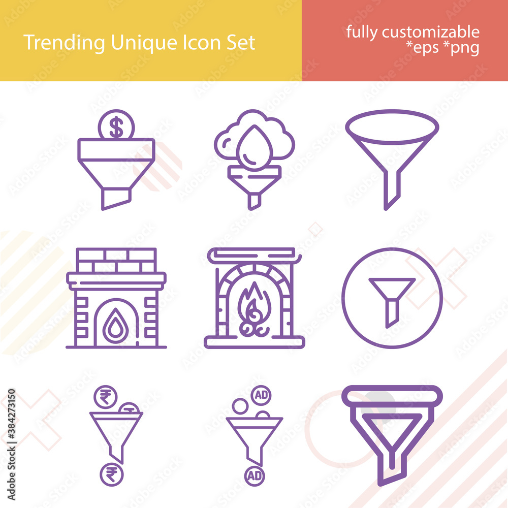 Simple set of ventilation related lineal icons. Simple set of ventilation related lineal icons.