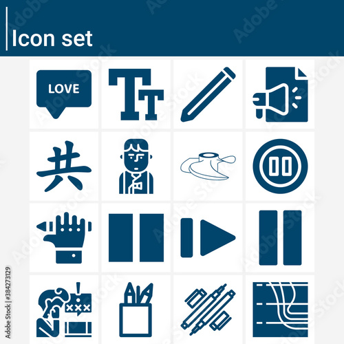 Simple set of syllable related filled icons.