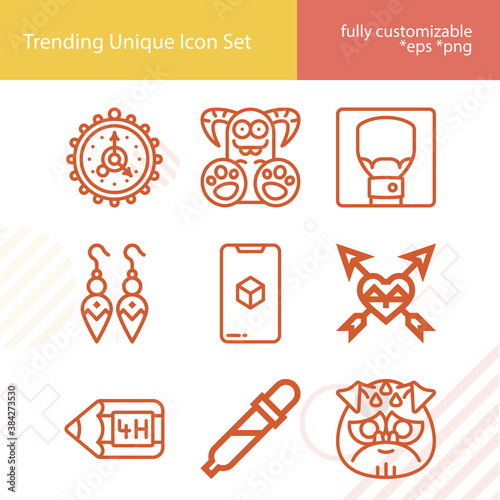 Simple set of comic related lineal icons.