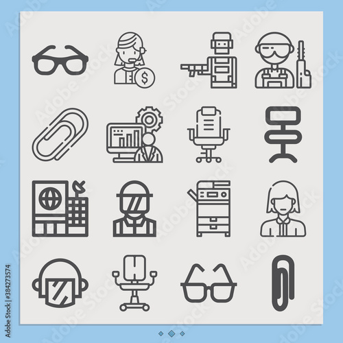 Simple set of commissioner related lineal icons.