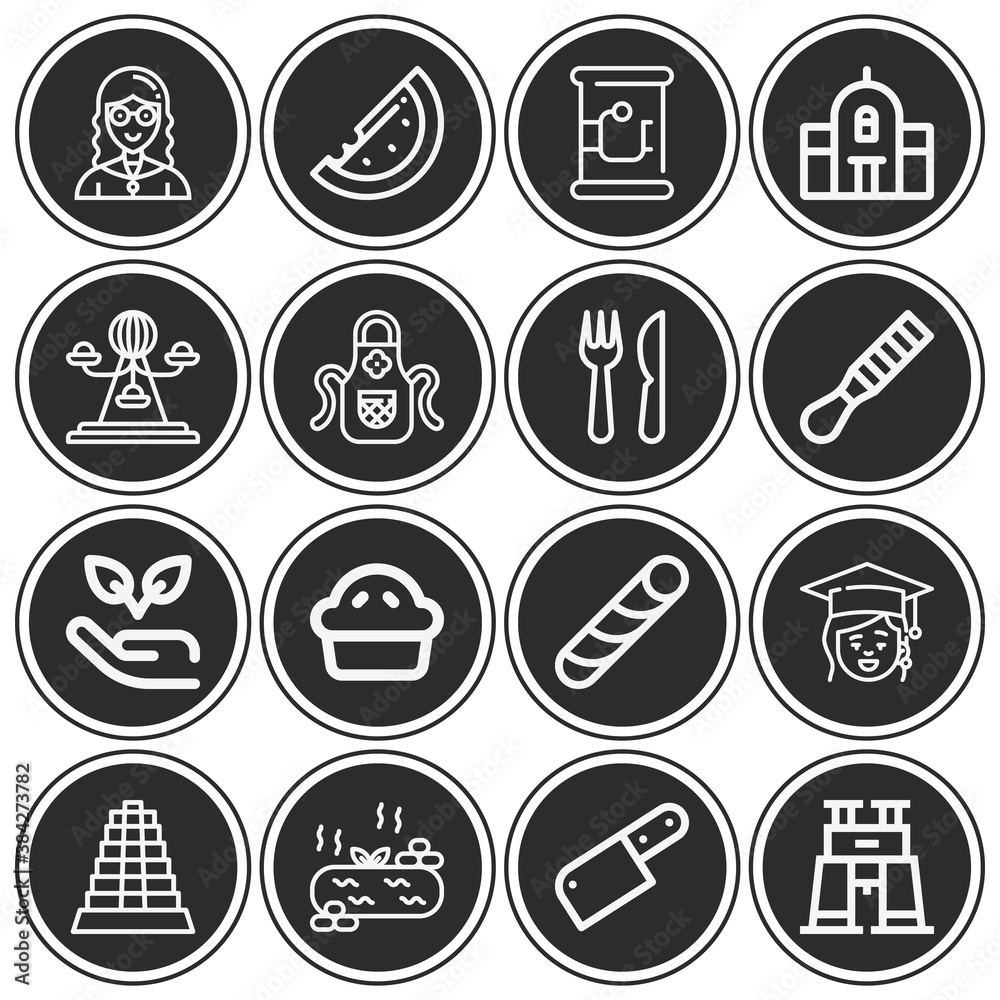 16 pack of lunch lineal web icons set 16 pack of lunch lineal web icons set