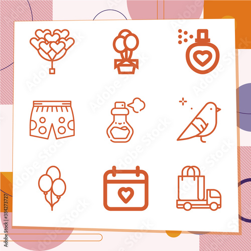 Simple set of 9 icons related to work time