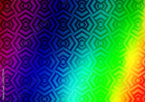Light Multicolor, Rainbow vector template with repeated sticks.