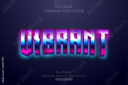 Vibrant Gradient 80's Retro Editable Text Style Effect Premium