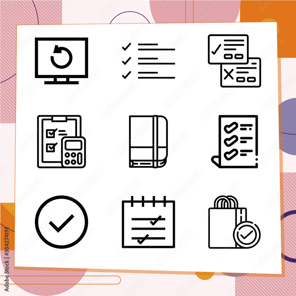 Simple set of 9 icons related to restrained Simple set of 9 icons related to restrained
