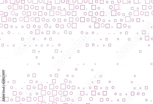 Light Purple vector background with circles, rectangles.