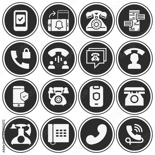 16 pack of language unit  filled web icons set