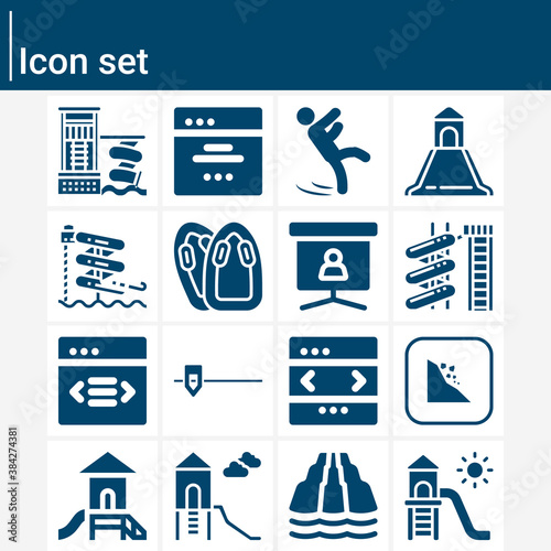 Simple set of plunged related filled icons.