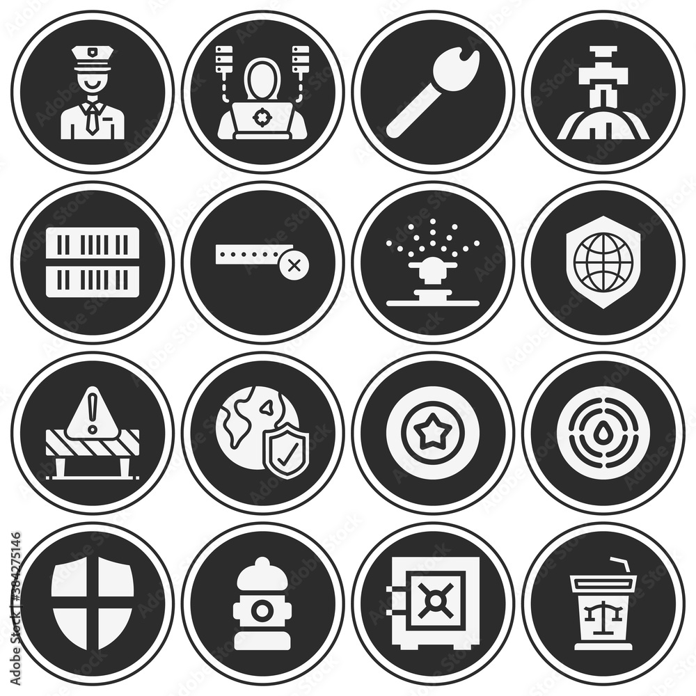 16 pack of conveniently  filled web icons set