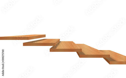 wooden staircase in the white room