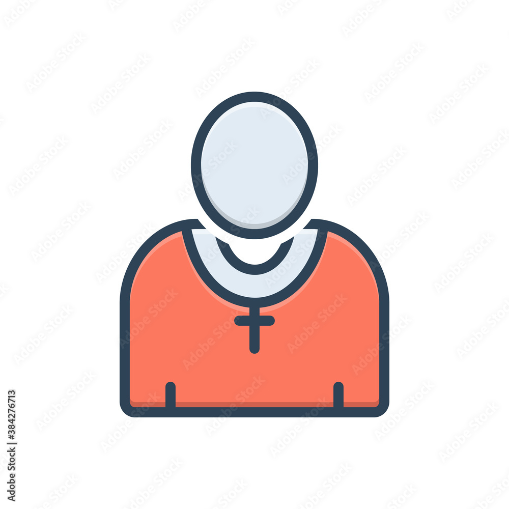 Fototapeta premium Color illustration icon for preacherman