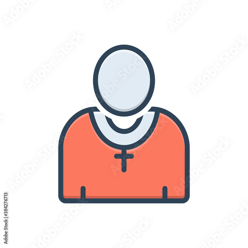 Color illustration icon for preacherman