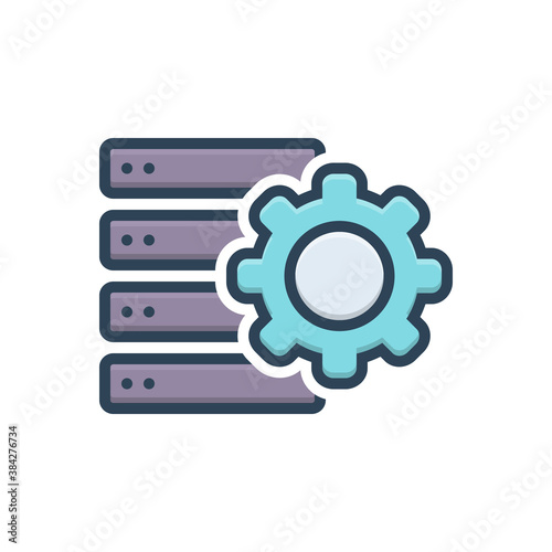 Color illustration icon for settings