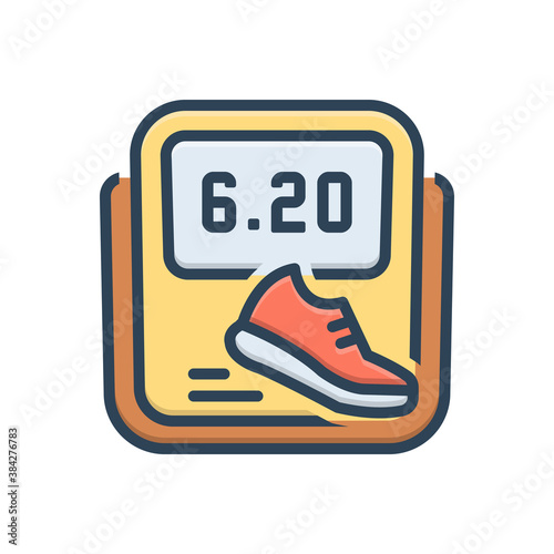 Color illustration icon for pedometer photo