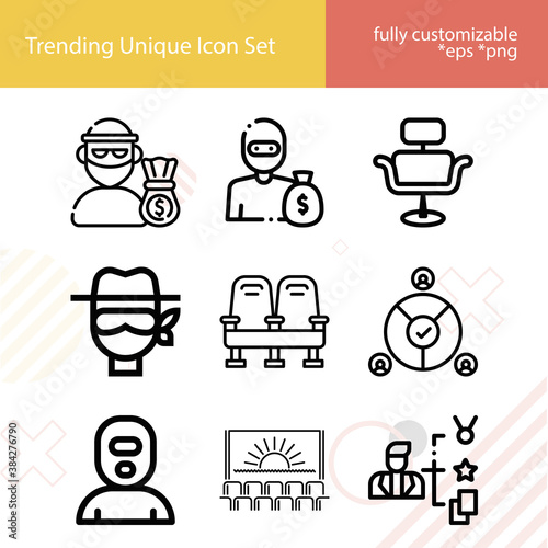 Simple set of incumbent related lineal icons.