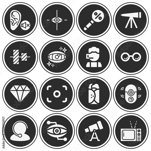 16 pack of focus  filled web icons set