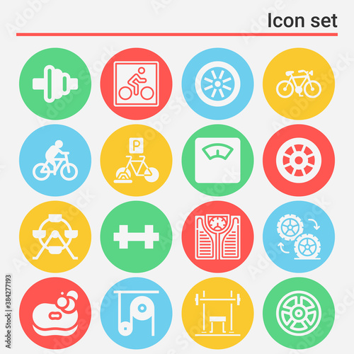 16 pack of saddle  filled web icons set