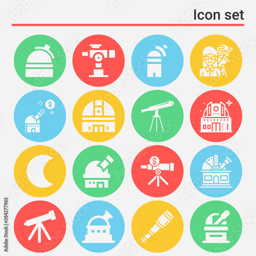 16 pack of astronomical  filled web icons set