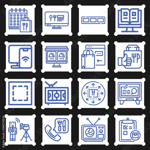 16 pack of series  lineal web icons set