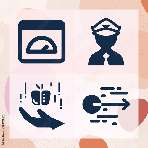 Simple set of acceleration related filled icons