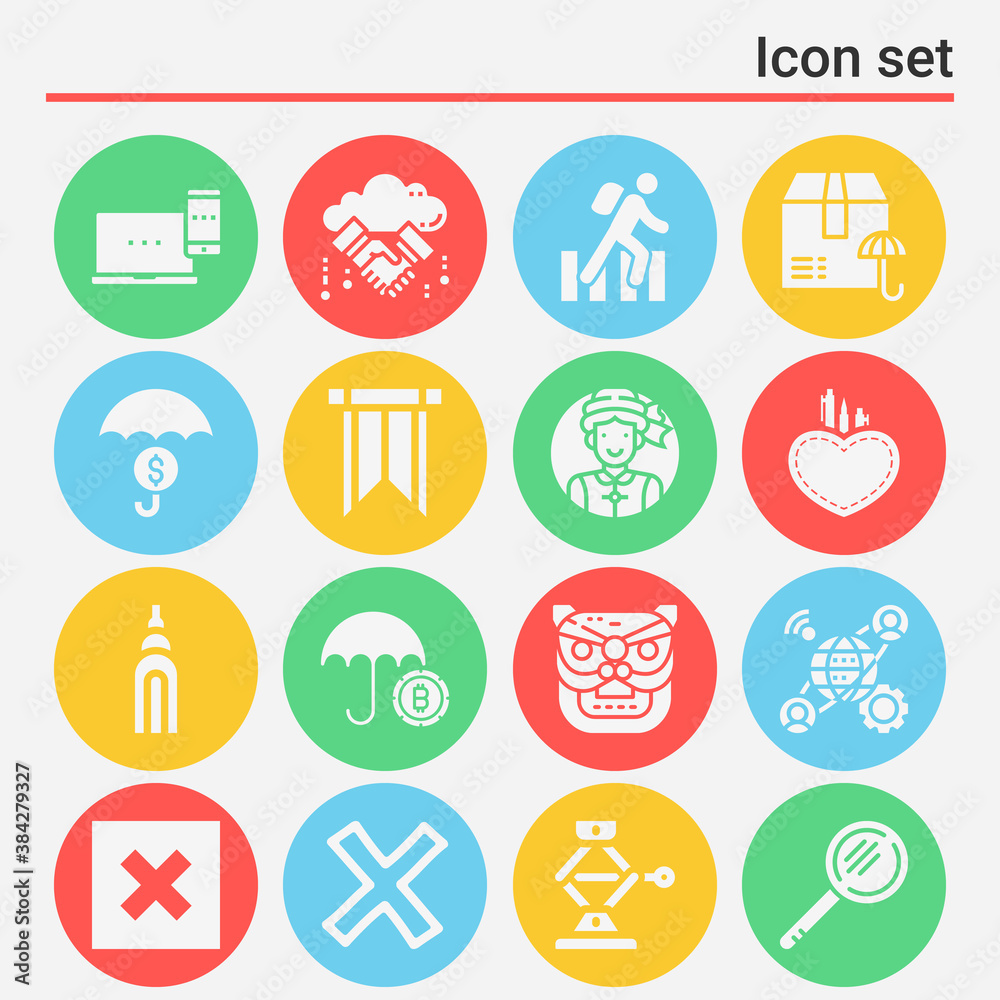 16 pack of union filled web icons set 16 pack of union filled web icons set