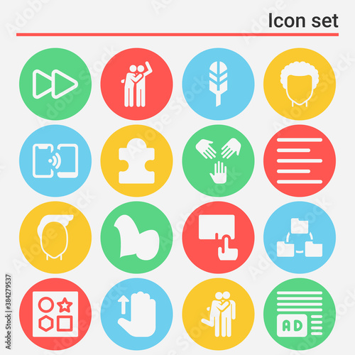 16 pack of join  filled web icons set