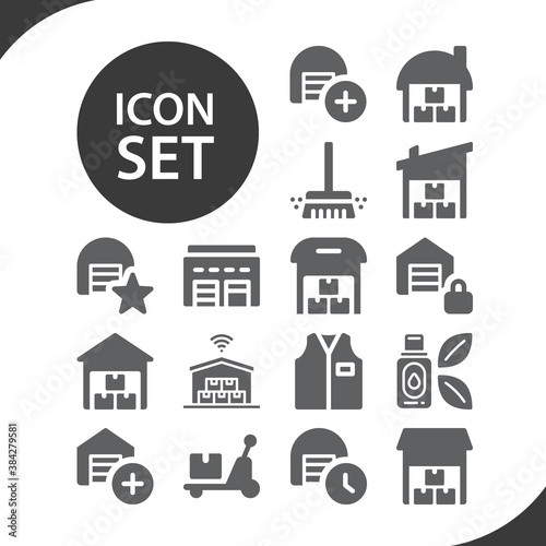Simple set of wholesale related filled icons.