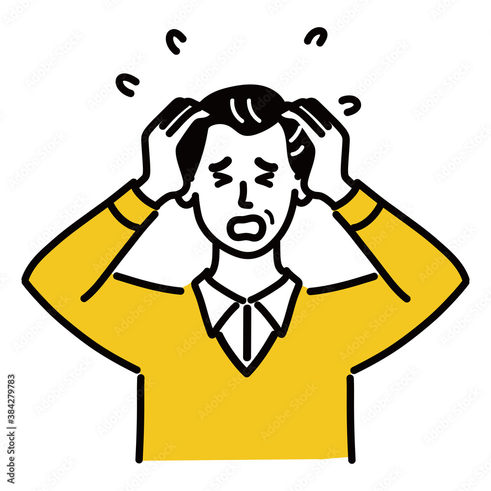 Obraz premium 男性 シニア ベクター ポップ 焦っている