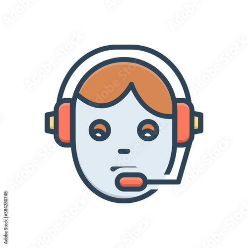 Color illustration icon for support