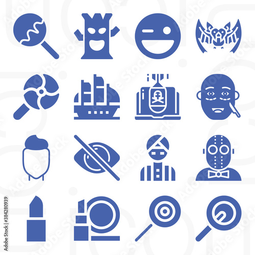 16 pack of stiff  filled web icons set