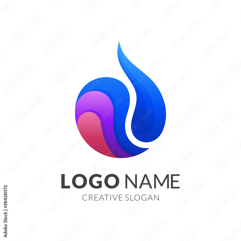 water drop logo with 3d colorful style water drop logo with 3d colorful style